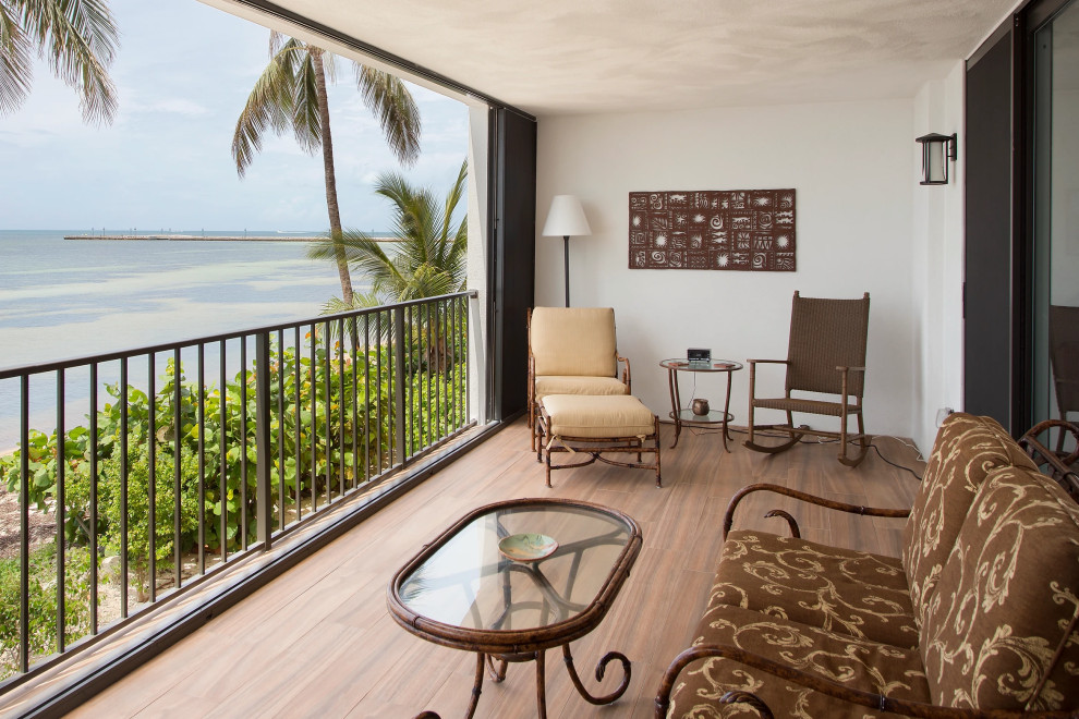 Custom-designed balcony overlooking the beach in Key West renovation project