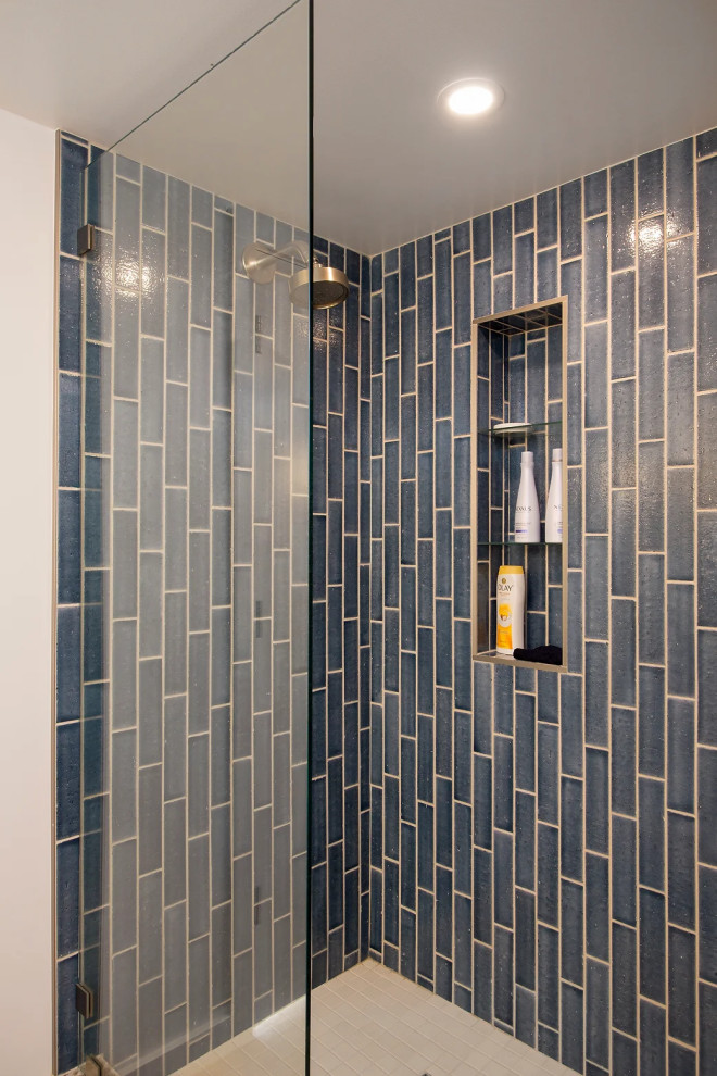 Custom shower tile installation in Key West beach condo bathroom renovation