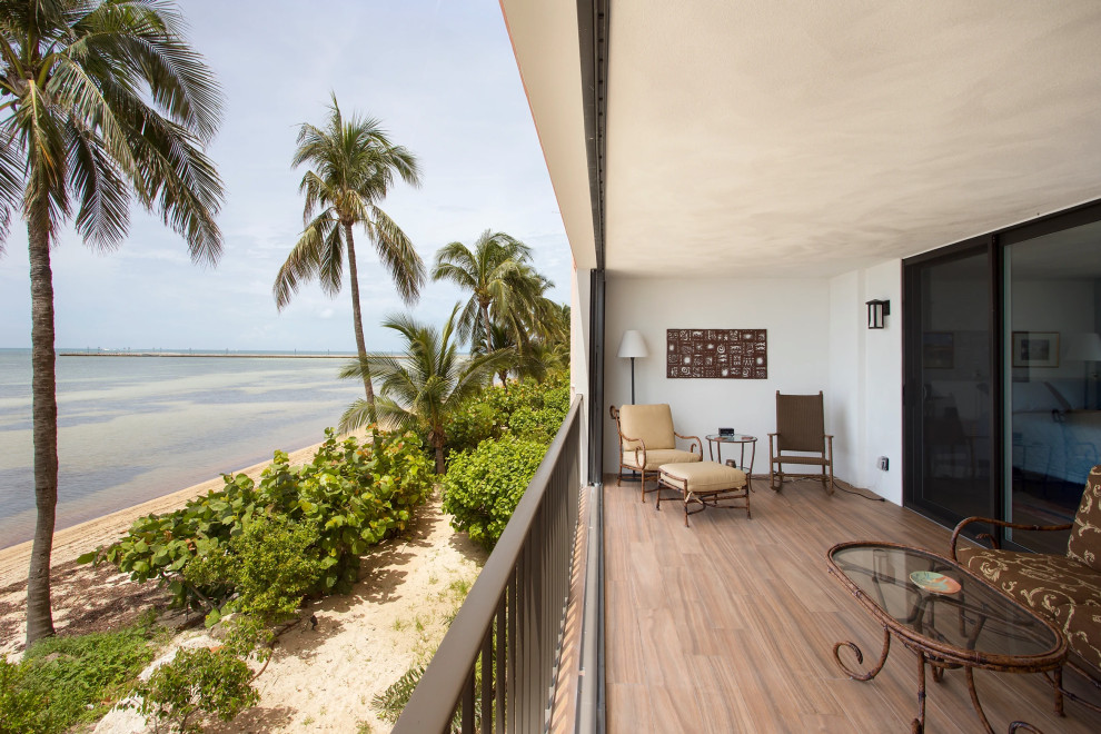 Custom porch renovation in Key West beach condo with ocean views