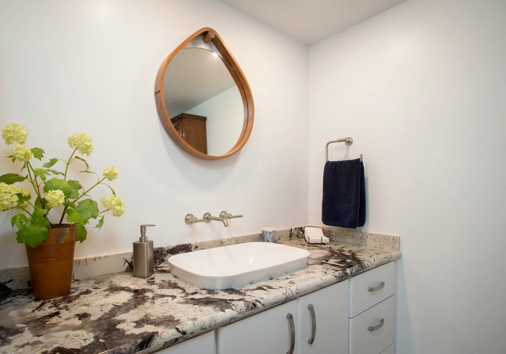 Custom bathroom sink installation in Key West beach condo renovation